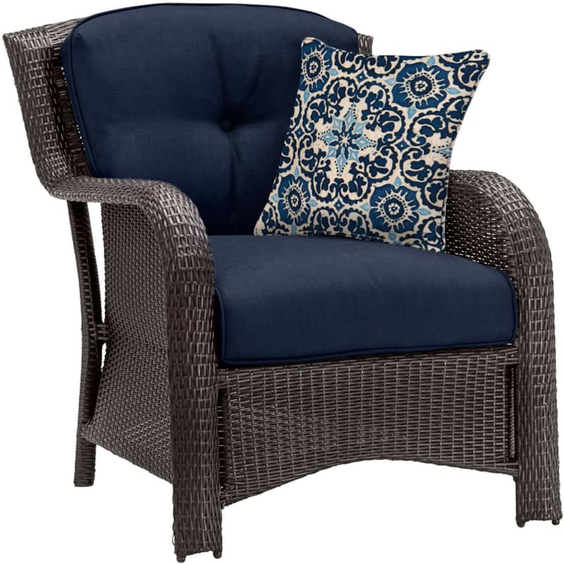 Hanover Strathmere 6-Piece Outdoor Lounge Patio Set In Navy Blue