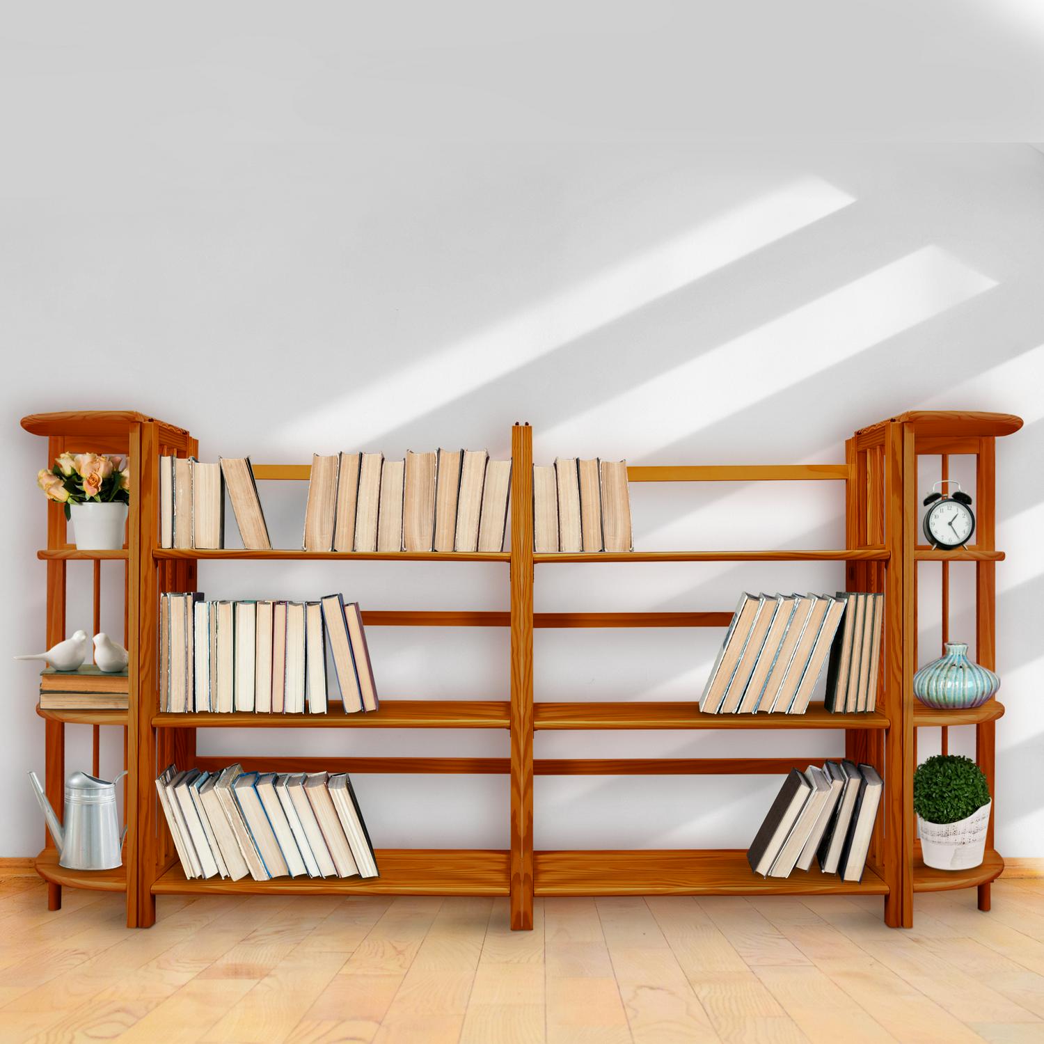 3Shelf Folding Stackable Bookcase 275  Wide 8211 Espresso  Crowdfused