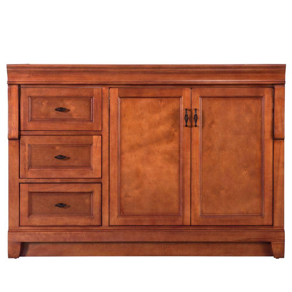 Home Decorators Collection Naples 48 in W Bath Vanity Cabinet Only in Warm Cinnamon with Left Hand Drawers