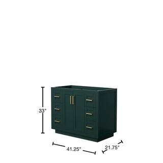 Wyndham Collection Miranda 41.25 in. W x 21.75 in. D x 33 in. H Single Bath Vanity Cabinet without Top in Green WCF292942SGDCXSXXMXX