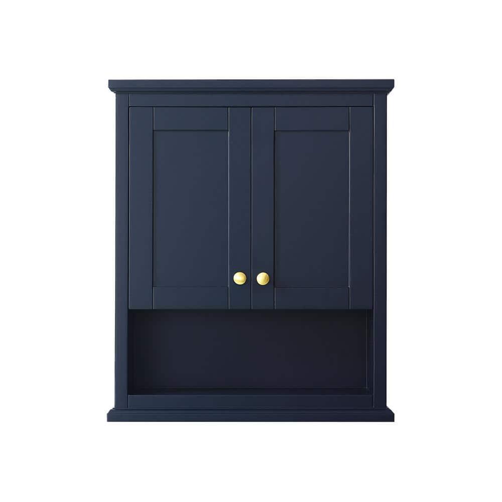 Wyndham Collection Avery 25 in W Bathroom Storage Wall Cabinet in Dark Blue