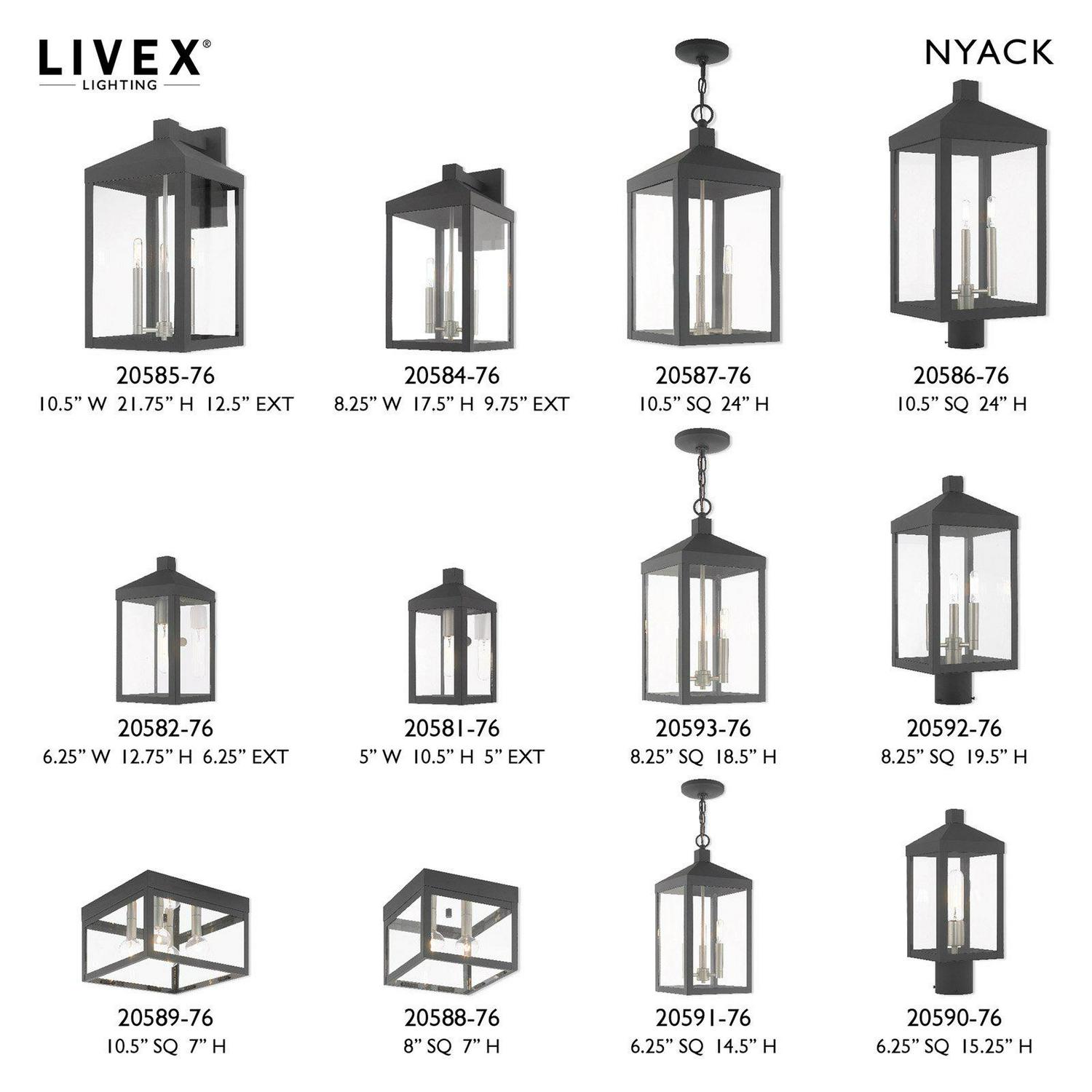 Livex Lighting 20581 Nyack 1 Light 11 Tall Outdoor Wall Sconce