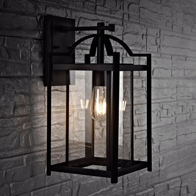 Portar Outdoor Wall Lantern Black Safavieh