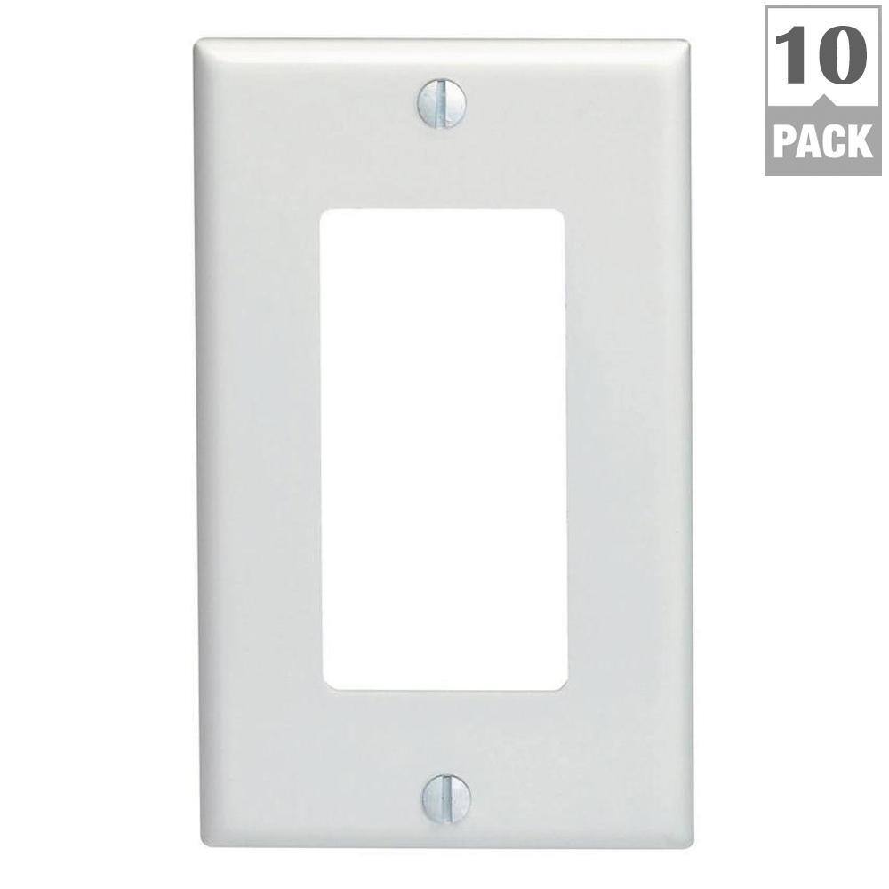 Leviton 1-Gang White DecoratorRocker Wall Plate (10-Pack) M24-80401-WMP