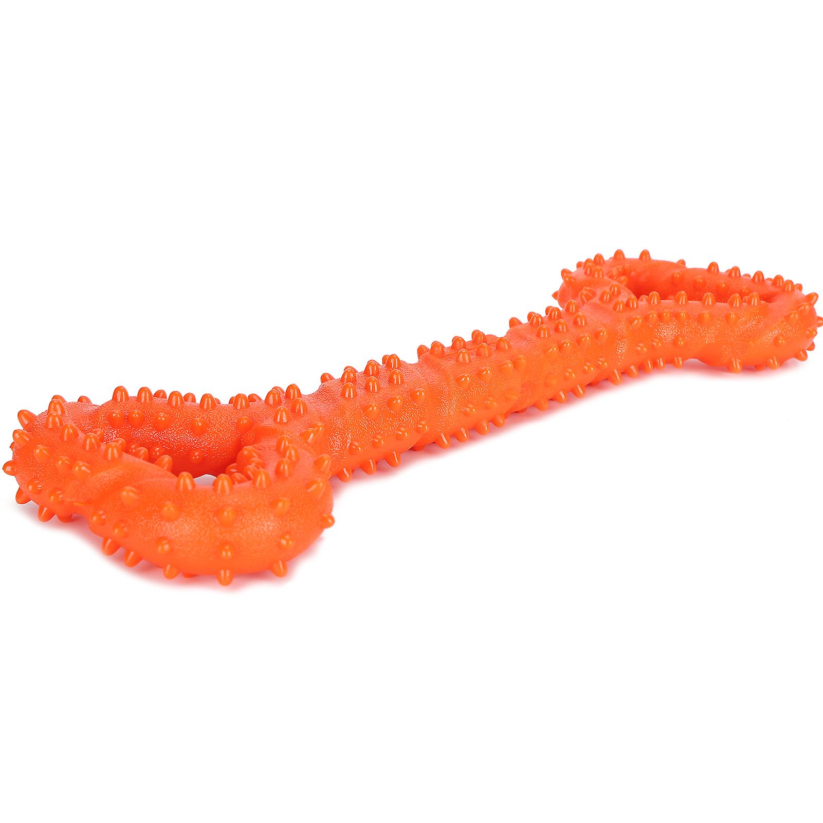 Tpr Dog Chew Toy Bone Shape Teeth Cleaning Stick Pet Interactive Molar Playing Toyorange