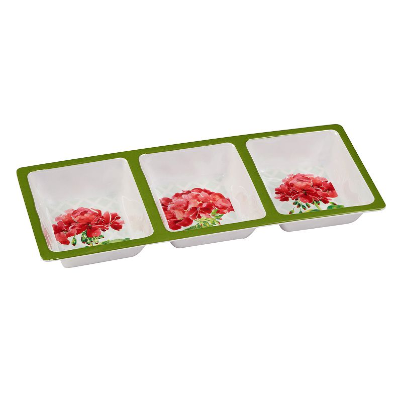 Certified International Geraniums 3-pc. Melamine Hostess Set