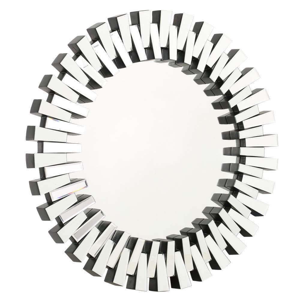 Noble House Elaina 36 in. X 36 in. Modern Round Unframed Clear Accent Mirror 7893