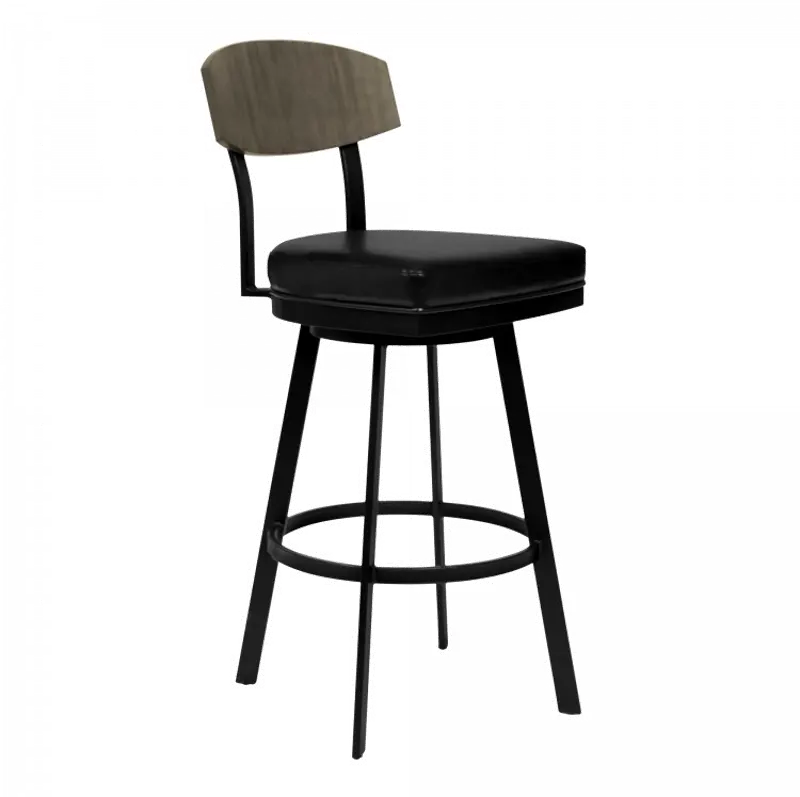 Frisco Matte Black Swivel Counter Height Stool