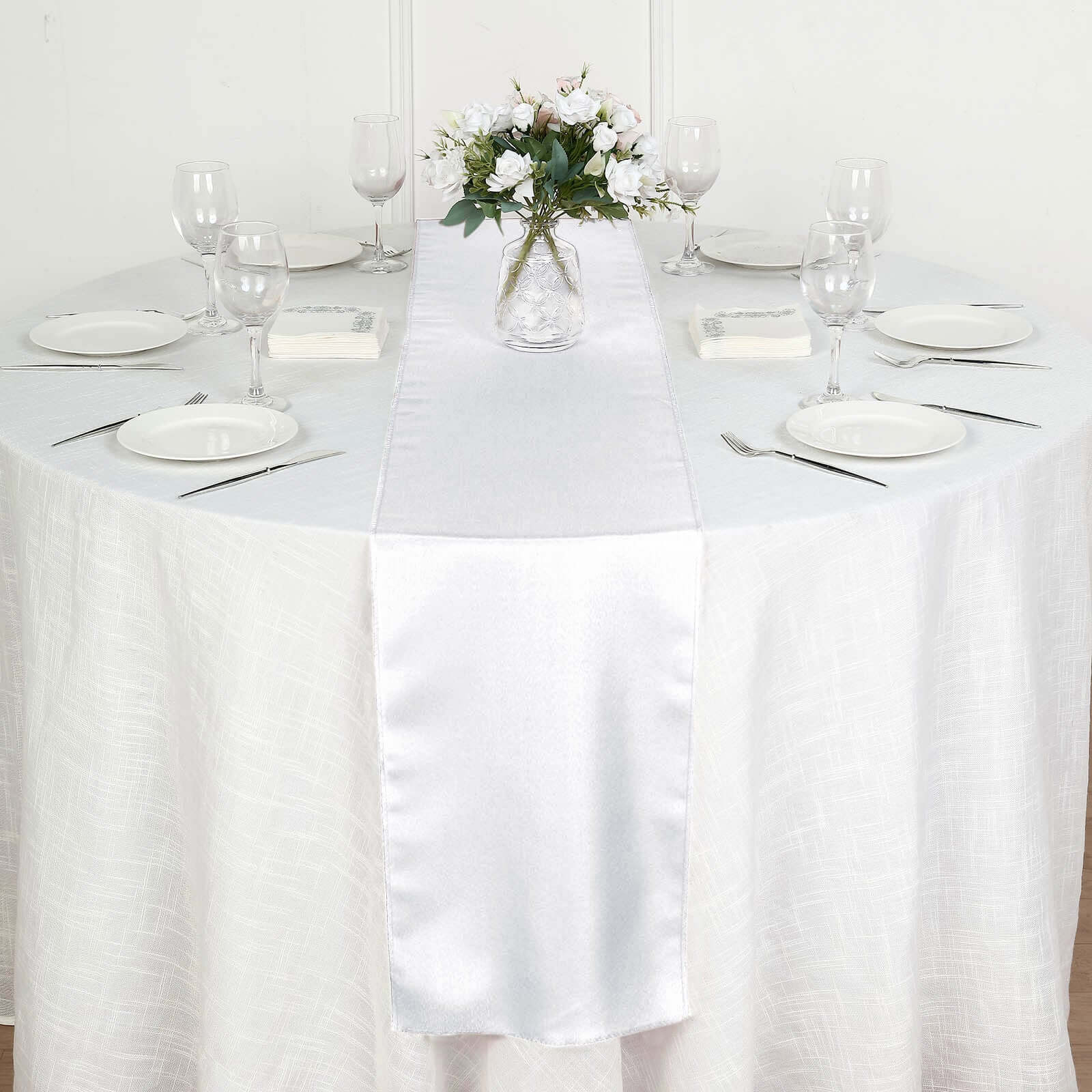 White Polyester Table Runner 12