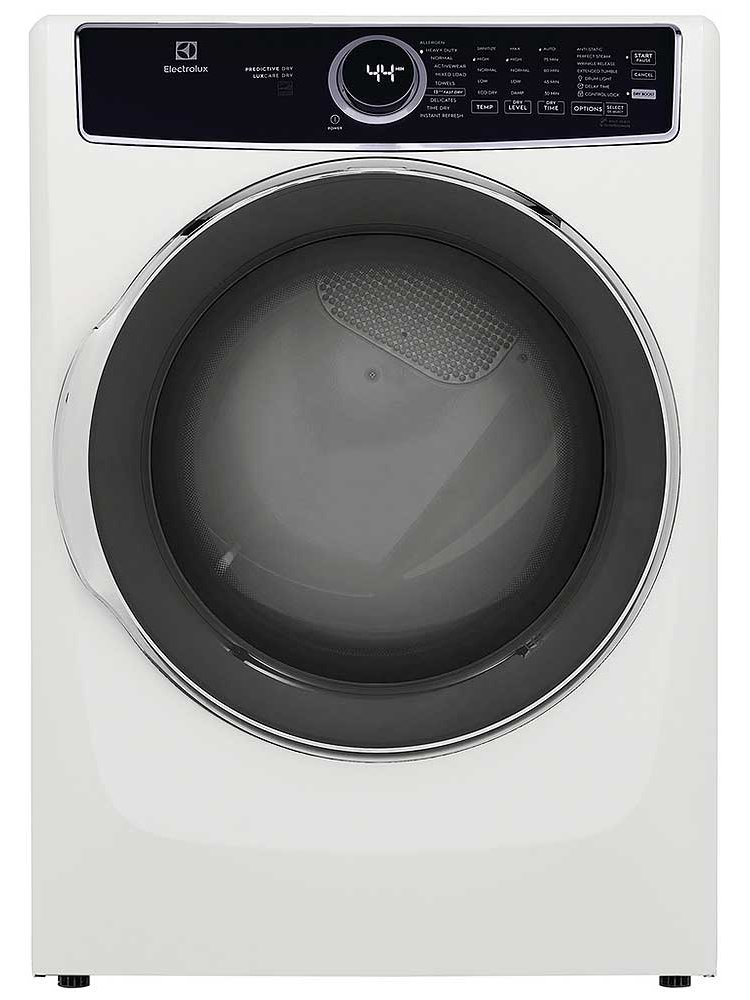 Electrolux 8 Cu. Ft. White Front Load Perfect Steam Gas Dryer With Predictive Dry And Instant Refresh