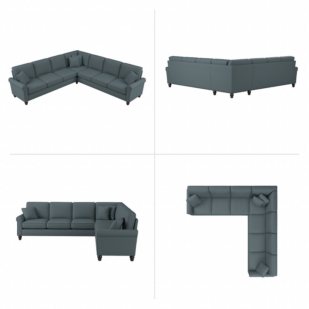 Hudson 111W L Shaped Sectional Couch by Bush Furniture