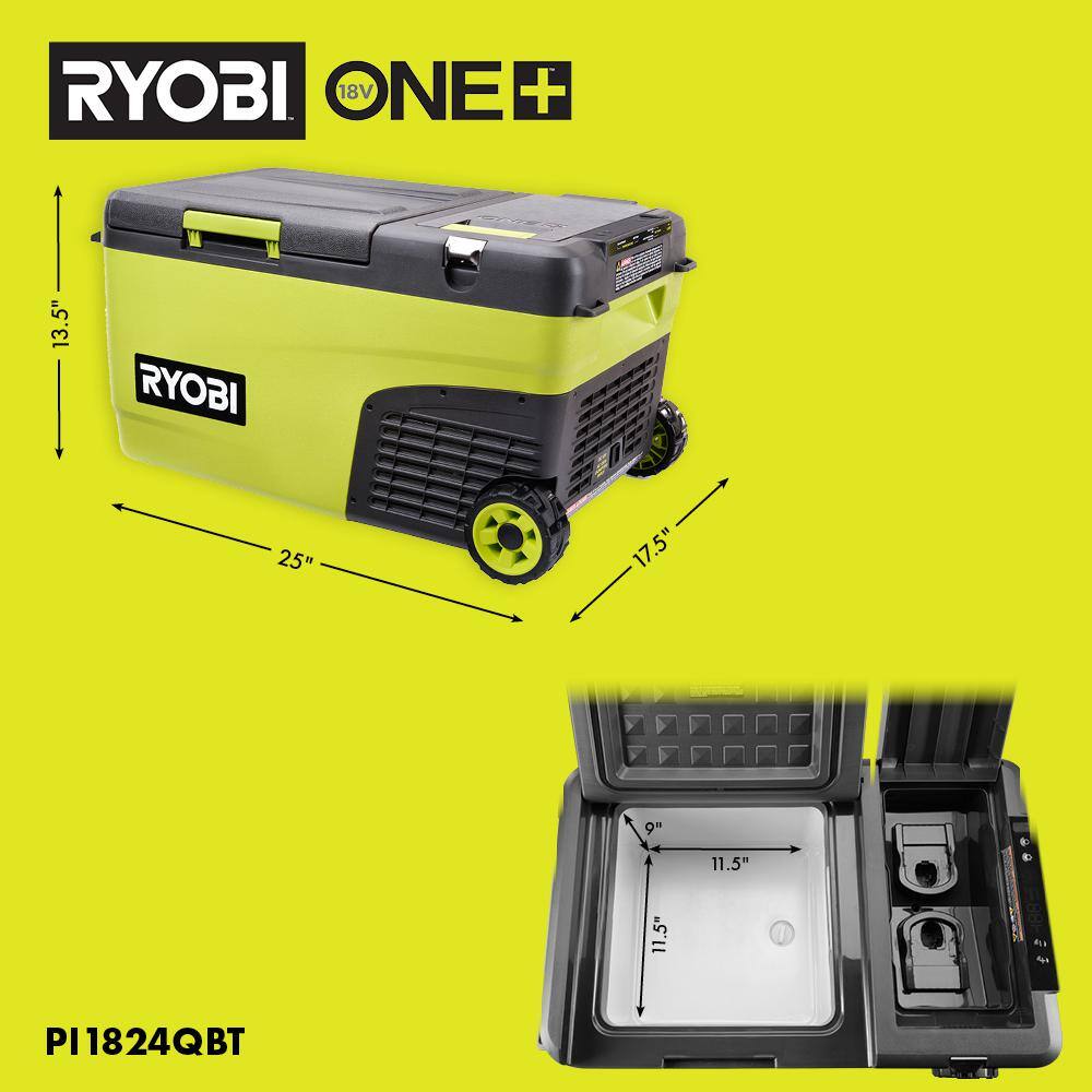 RYOBI ONE+ 18V 24 Qt. Hybrid Battery Powered Iceless Cooler (Tool Only) Pi1824QBT