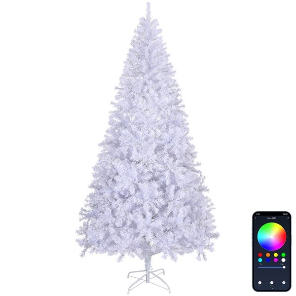 7 Ft Prelit Artificial Christmas Tree with 400 RGB Lights in White