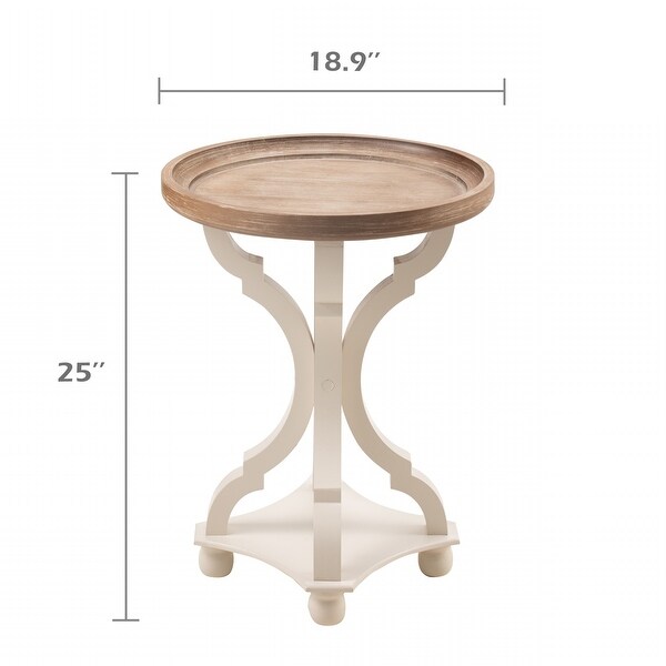 COZAYH 2-Pieces Rustic Farmhouse Tray Top End Table