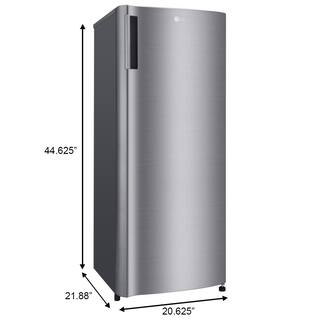 LG 20.63 in. W. 6 cu. ft. Single Door Top Freezer Refrigerator with Inverter Compressor  Pocket Handle in Platinum Silver LRONC0605V