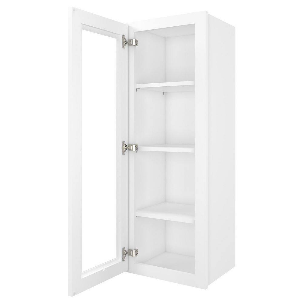 HOMEIBRO 15 in. W X 12 in. D X 42 in. H in Shaker White Plywood Ready to Assemble Wall Kitchen Cabinet with 1-Door 3-Shelves HD-SW-W1542GD-A