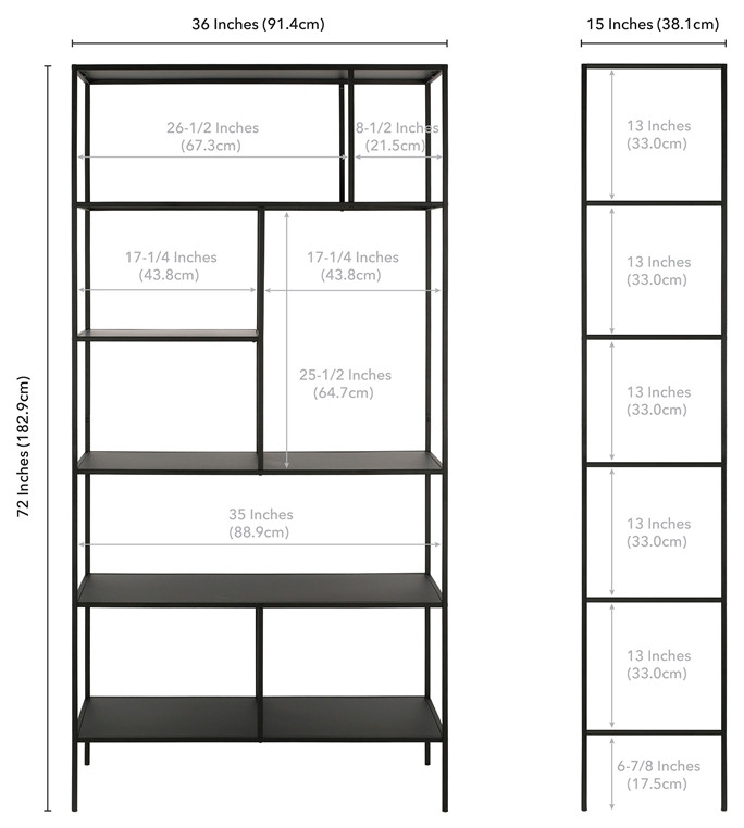 Henn ampHart 36 quotBlackened Bronze Metal Bookcase   Contemporary   Bookcases   by Homesquare  Houzz