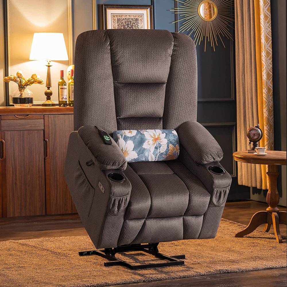 MCombo Large Electric Power Lift Recliner Chair with Massage and Heat for Elderly  Fabric 7549