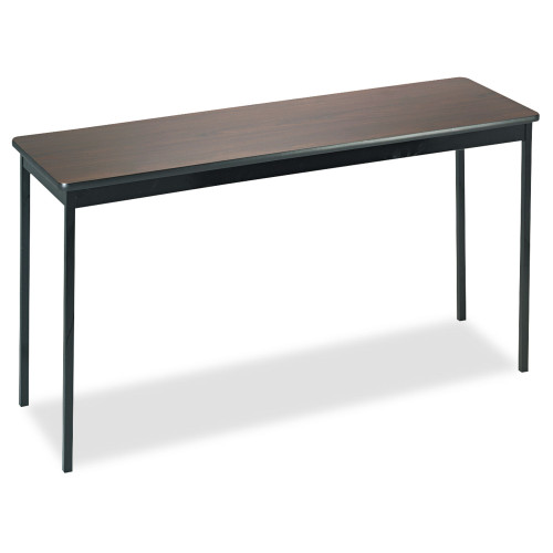 Barricks Utility Table， Rectangular， 60w x 18d x 30h， Walnut/Black (UT1860WA)