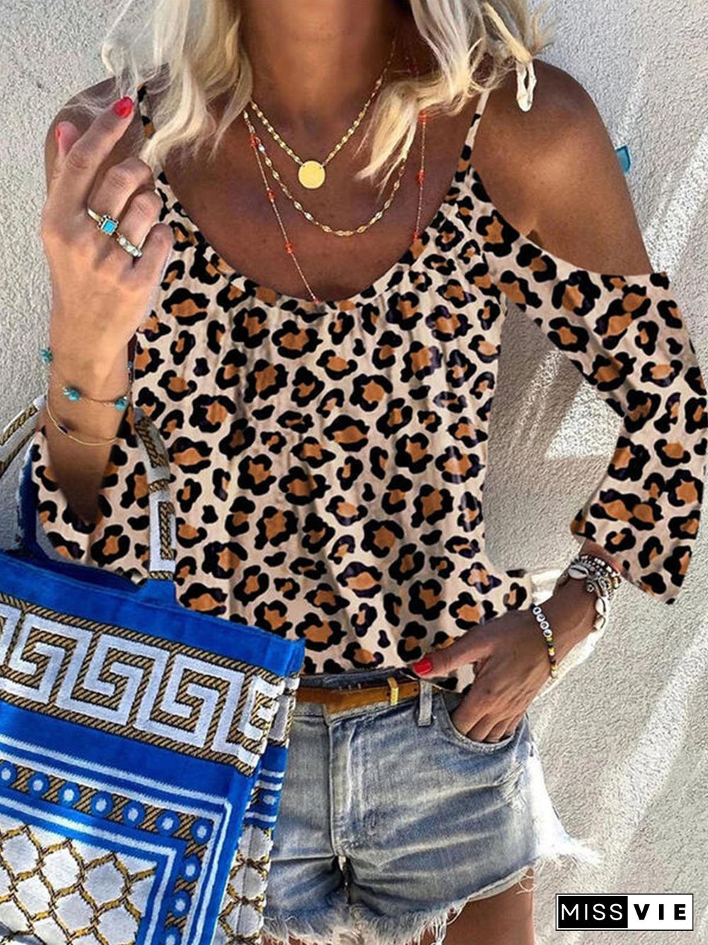 Long Sleeve Casual Leopard T-shirt