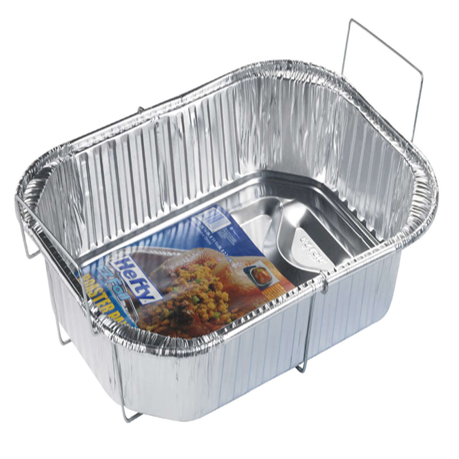 Hefty EZ Foil 11-3/4 in. W X 16-1/8 in. L Roasting Rack and Pan Silver