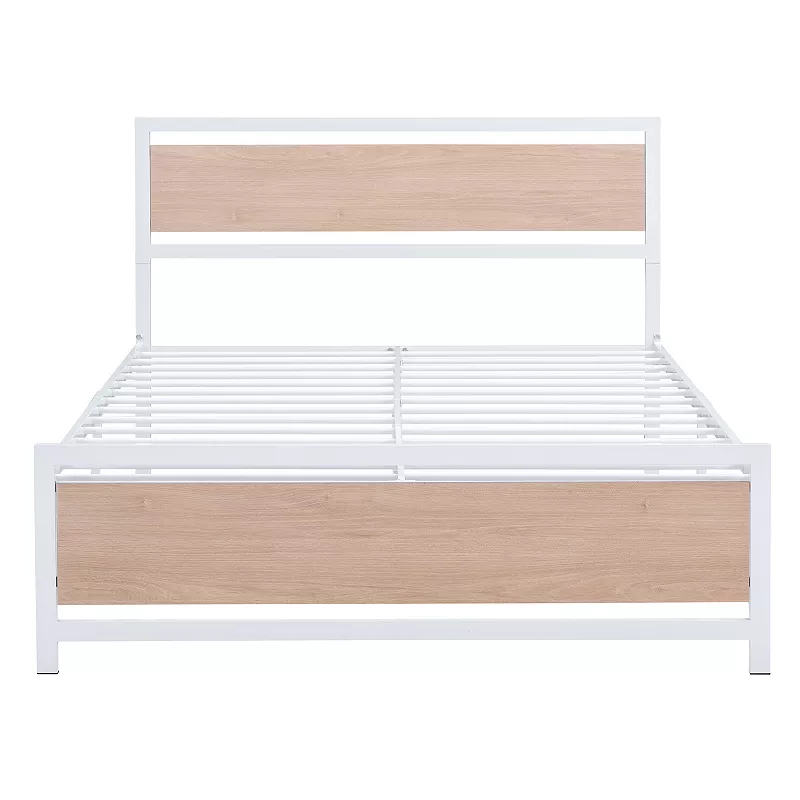 Merax Platform Bed With Metal And Wood Bed Frame