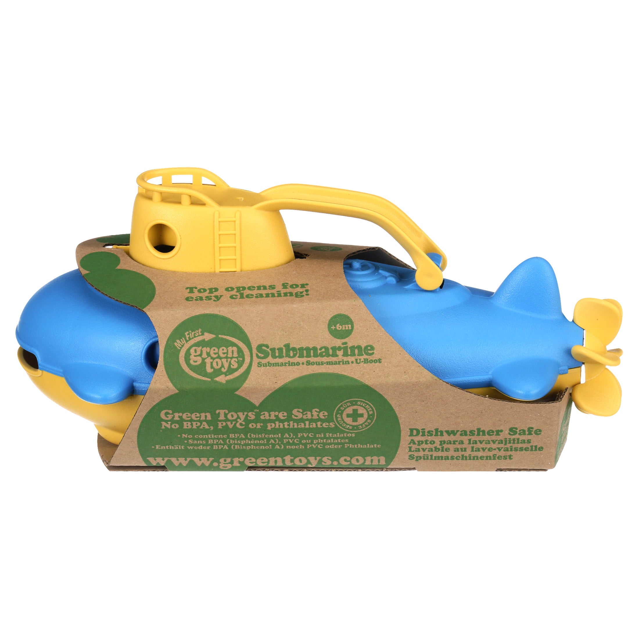 Green Toys Submarine Bath Toy， Yellow Cabin