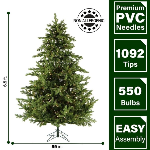 Fraser Hill Farm 6.5Ft. Foxtail Pine Christmas Tree with Warm White LED Lights