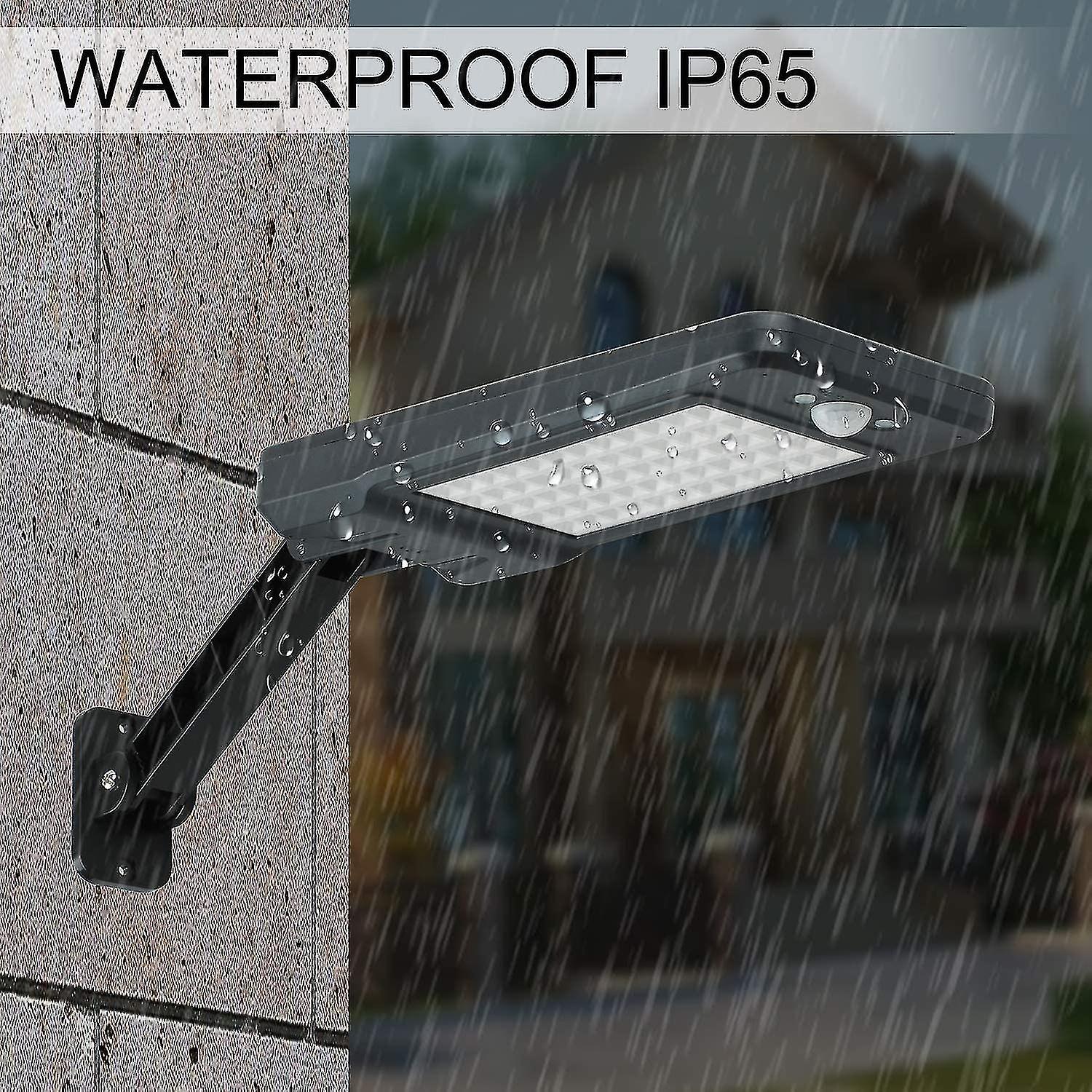 60 Led 6w Solar Ip65 Waterproof Outdoor Light Black，adjustable Stand And Remote Control，3 Modes 180motion Sensing Light