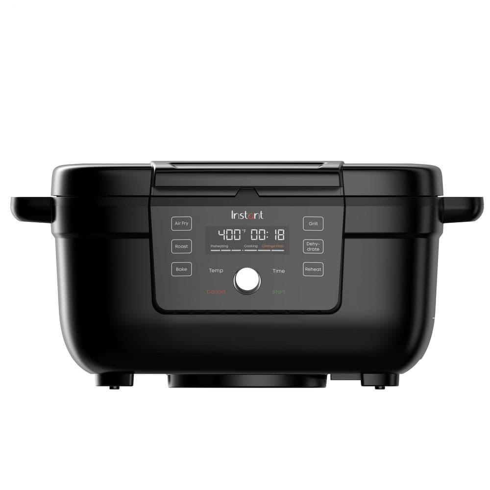 INSTANT 4 qt Indoor Grill and Air Fryer Black with OdorEase and ClearCook Window