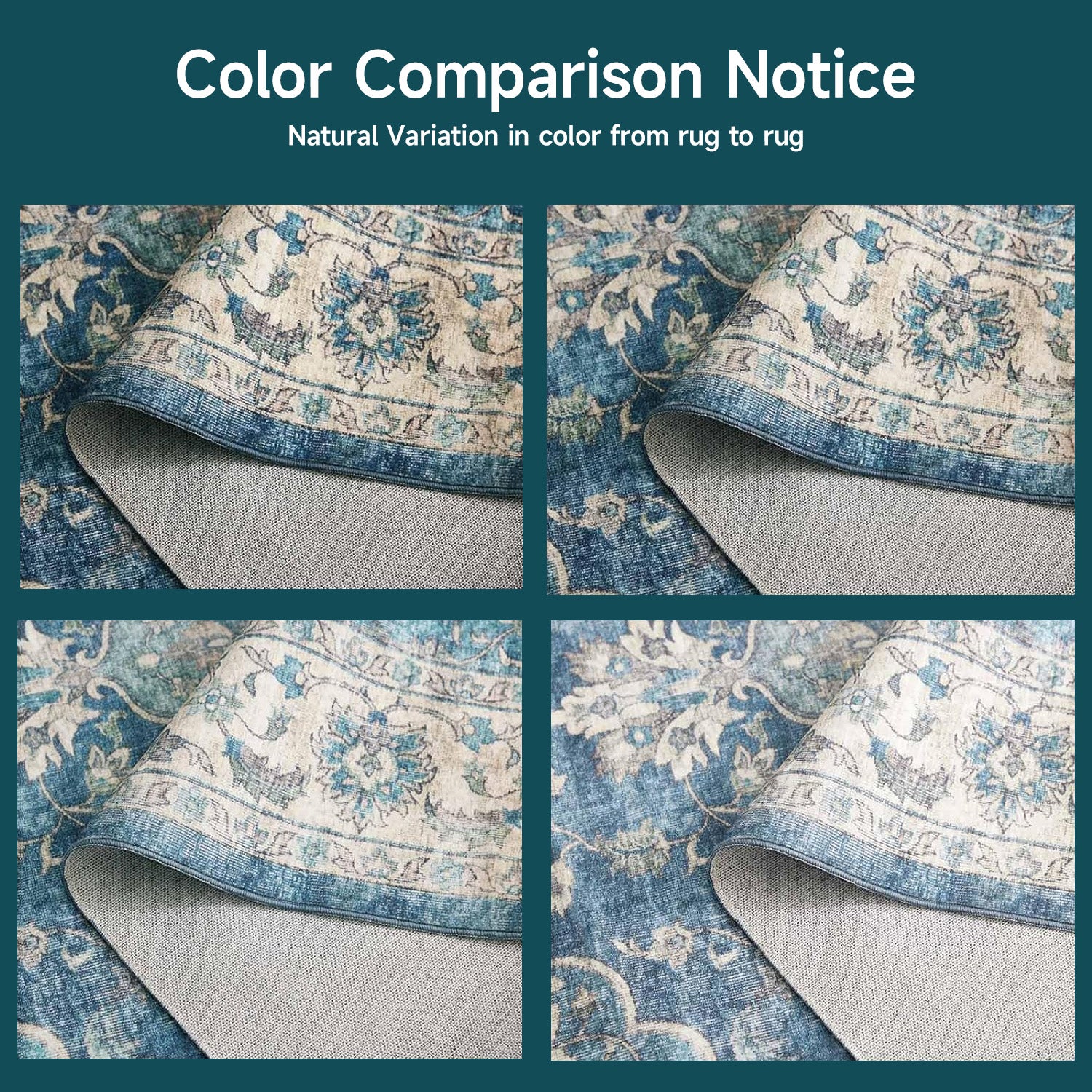 Vintage Area Rugs Machine Washable Non-Slip Ultra-Thin Foldable Multiple Sizes for Living Room Bedroom Kitchen