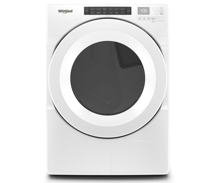 Whirlpool 7.4 Cu. Ft. White Front Load Electric Heat Pump Dryer With Intuitive Touch Controls， Advanced Moisture Sensing