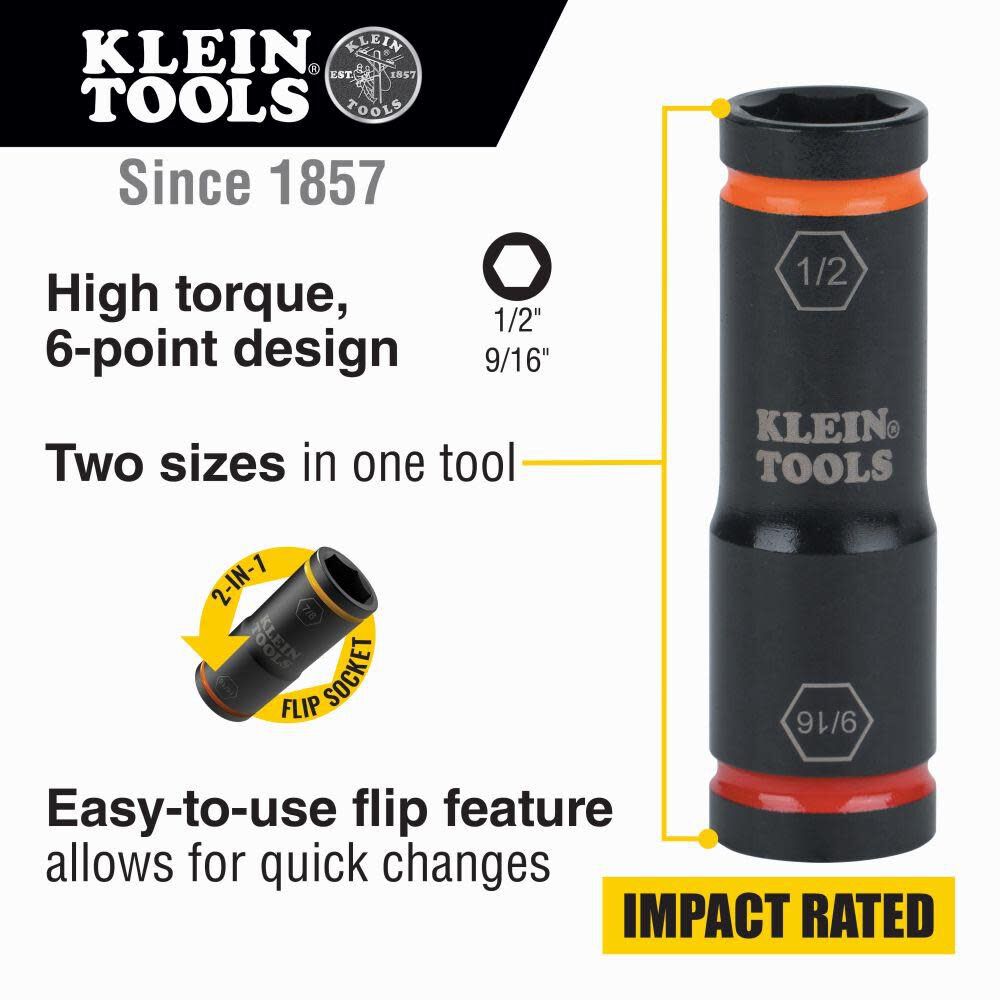 Klein Tools Flip Impact Socket 9/16