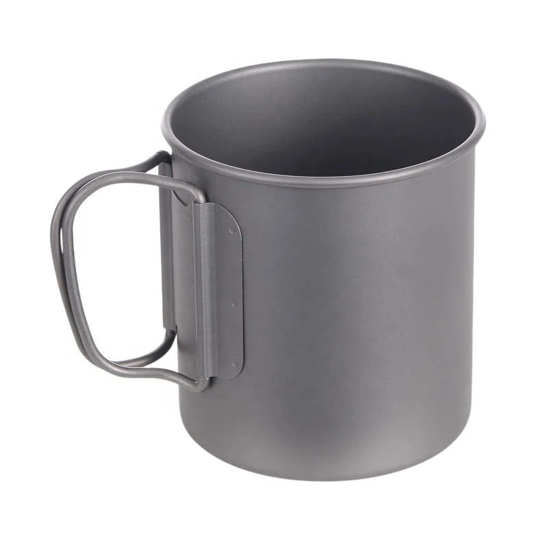 Polar Everest Camping Titanium Cup Mug 350ml 500ml 750ml Portable Foldable Handle Titanium s for Hiking Backpacking