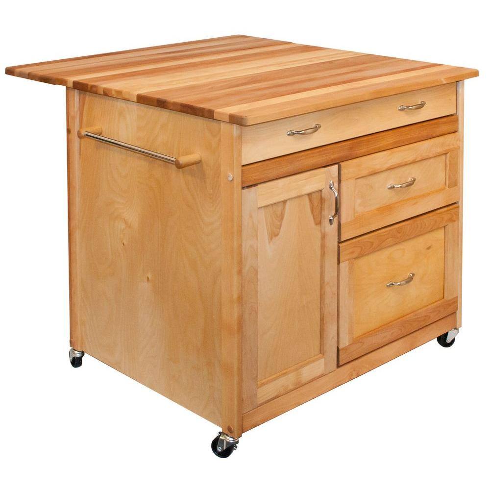 Catskill Craftsmen 38 in. wide Butcher Block Kitchen Island with Deep Drawers 15218