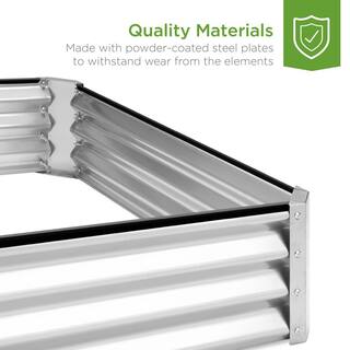 Best Choice Products 6 ft. x 3 ft. x 1 ft. Silver Outdoor Steel Raised Garden Bed for Vegetables Flowers Herbs Plants SKY6419