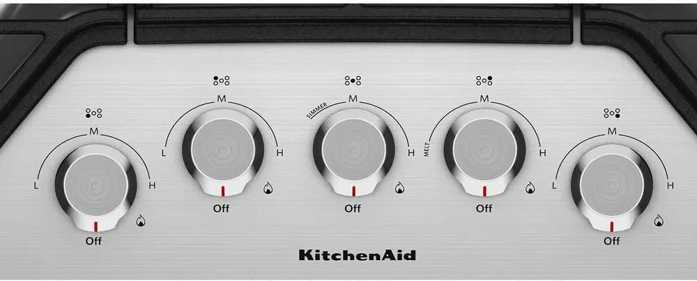 KitchenAid 36 Inch Gas Cooktop - Stainless Steel