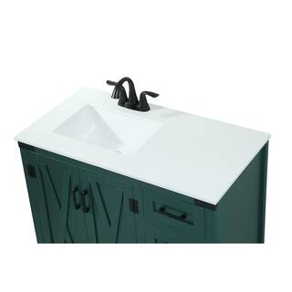 Simply Living 36 in. W x 19 in. D x 34 in. H Bath Vanity in Green with Ivory White Quartz Top SL270708MGN