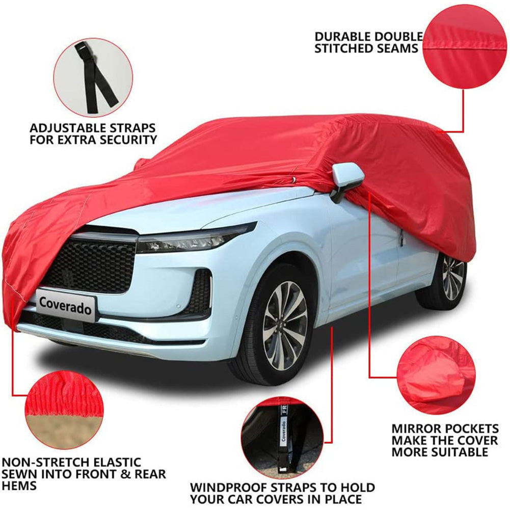 Waterproof SUV car cover for all weather， Complete outdoor car cover with soft material， UV， snow， wind and hail protection， Universal complete car cover for SUV (180