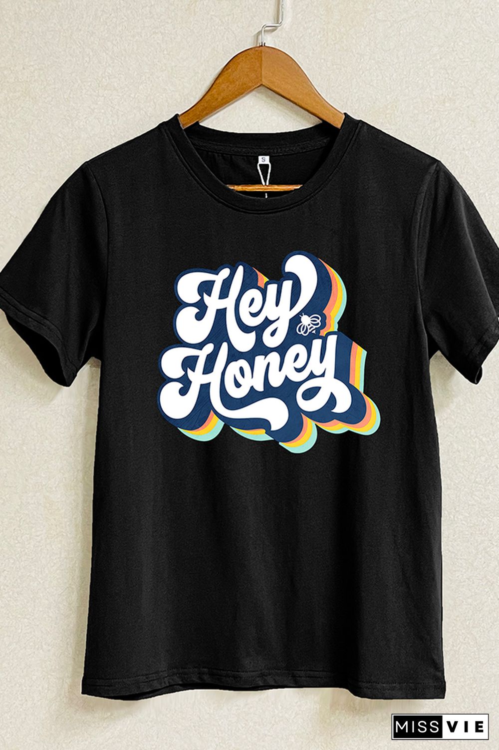 Hey Honey Retro Bee Short Sleeve Graphic Tee Wholesale