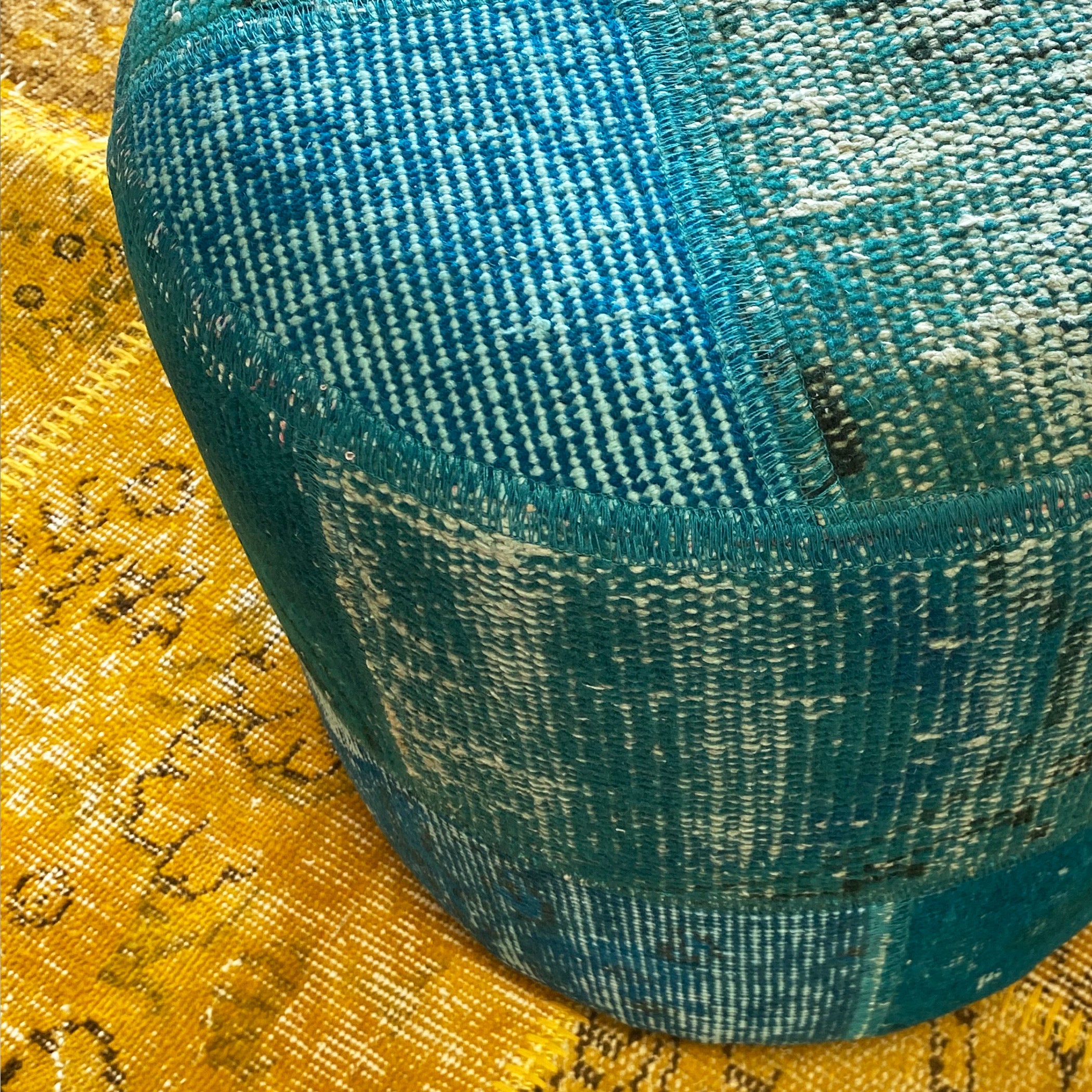 Hali X-Bursa Handmade Over Dyed Pouf Turq001