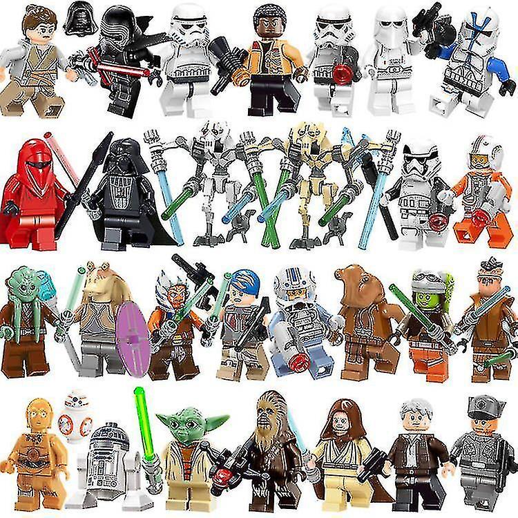 29pcs Mini Star Wars Series Building Block Figure Luke Darth Vader Jedi Master Yoda The Mandalorian Toy