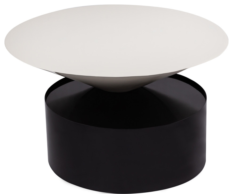 Damon White Metal Top Coffee Table   Contemporary   Coffee Tables   by Meridian Furniture  Houzz