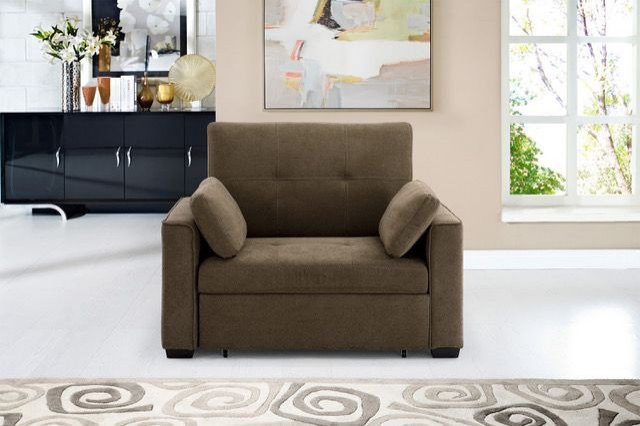 Nantucket Pull Out Chenille Sleeper Sofa With Accent Pillows   Transitional   Sleeper Sofas   by D ampD Companies  Houzz