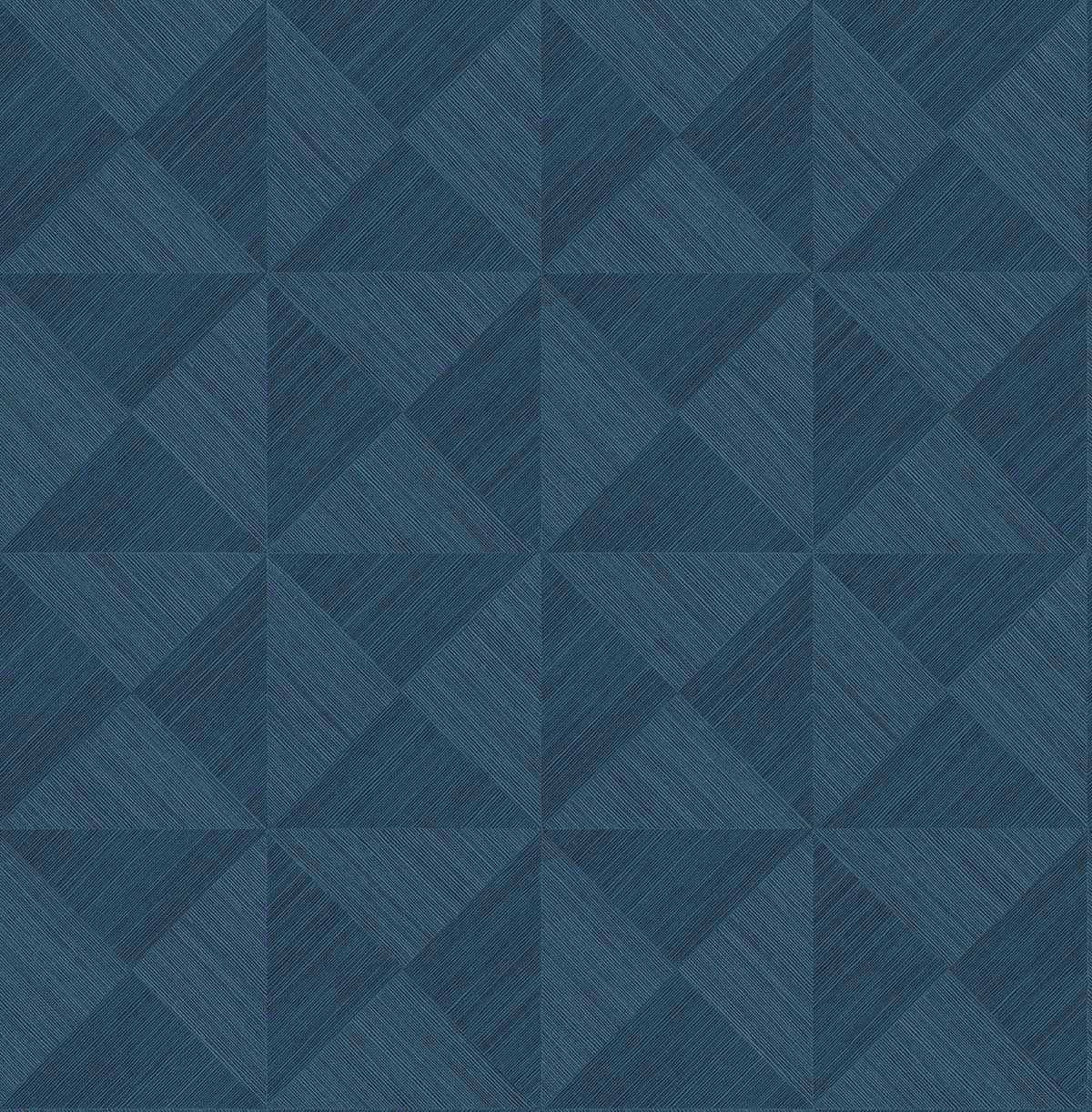 Geo Inlay Peel & Stick Wallpaper in Denim Blue