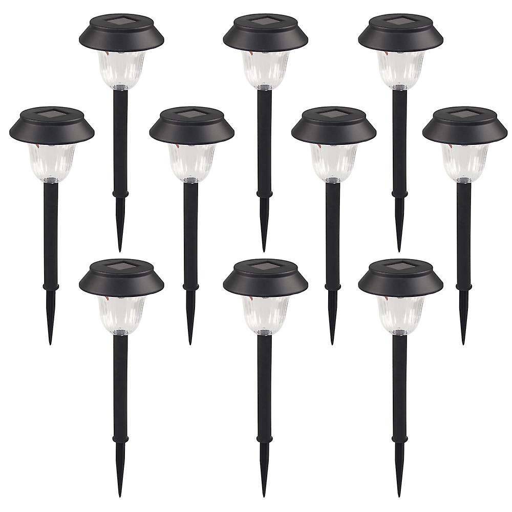 1 Set Plastic Post-solar Lights Warm White Pack Of 10