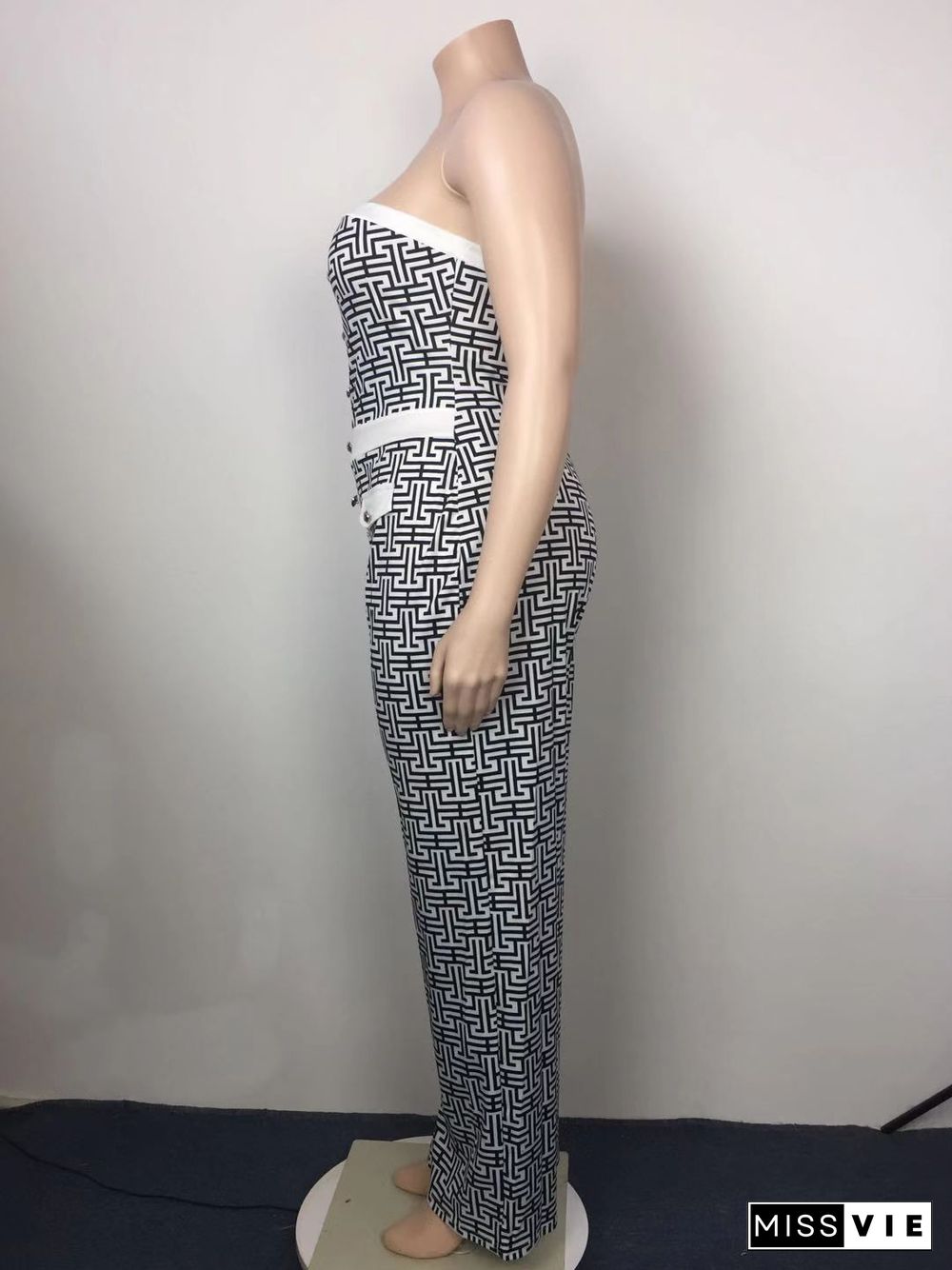 Summer Elegant Strapless Plus Size Jumpsuit