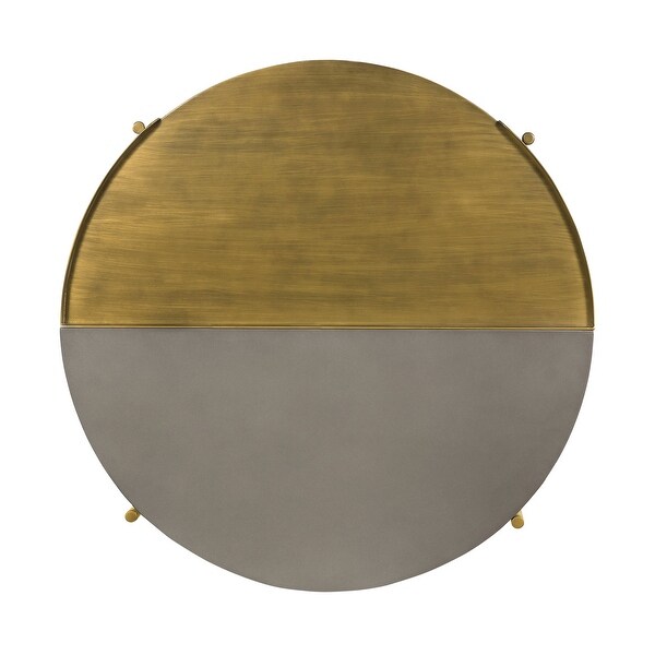 Dua Grey Concrete and Metal Round Coffee Table