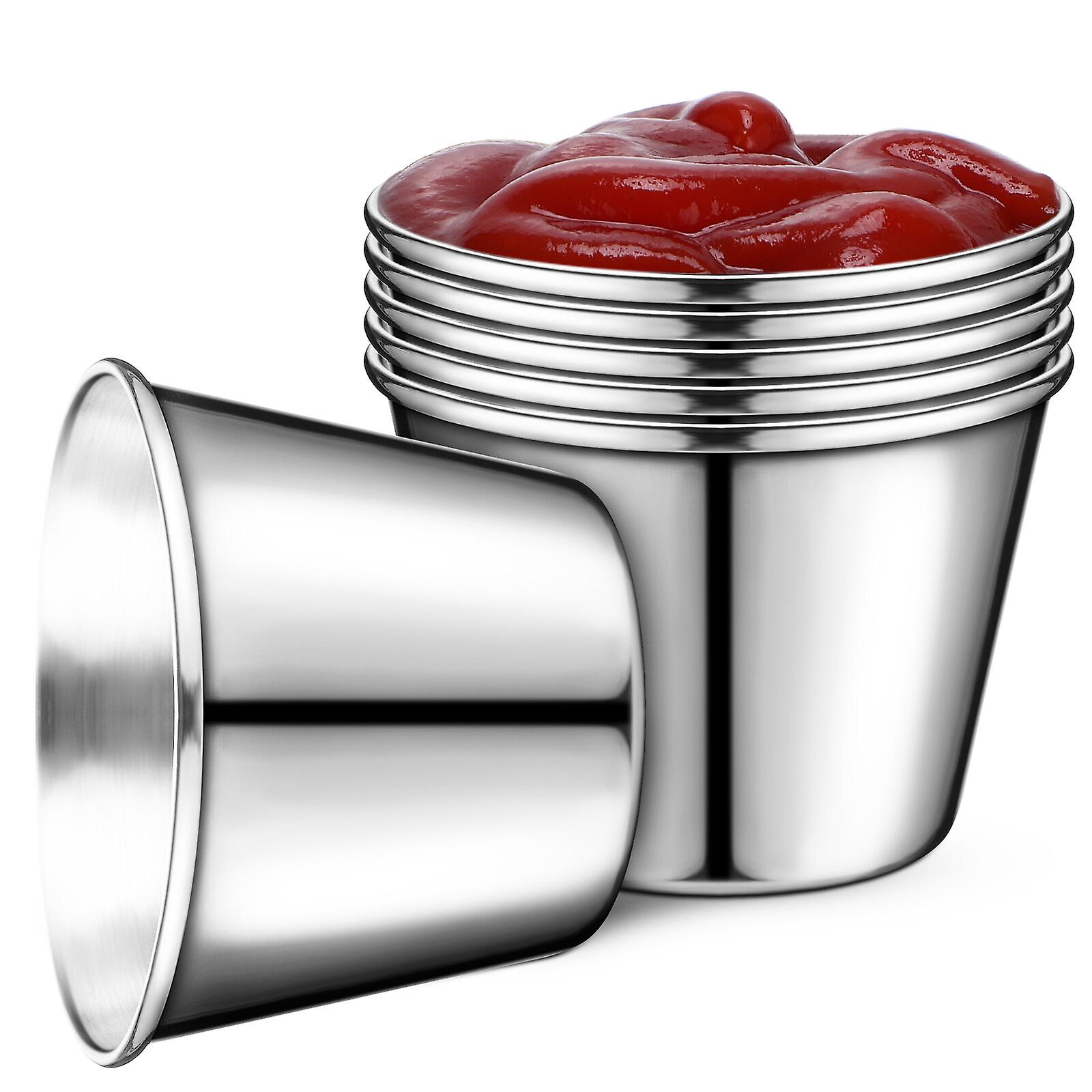 6 Pcs Sauce Cups Stainless Steel Sauce Cup Ketchup Cups Condiment Cups Kitchen Supplies