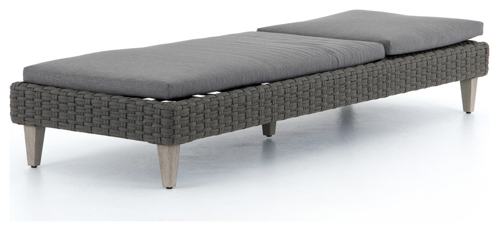 Remi Outdoor Chaise Lounge  Charcoal   Tropical   Outdoor Chaise Lounges   by Four Hands  Houzz